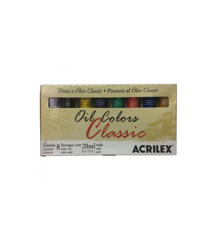 Caja oleo 8 tubos Colors Classic Acrilex 20 ml | Estuches 